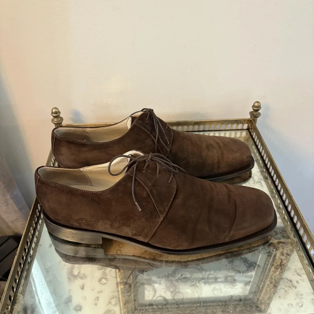 Emilio Franco Shoes Mens Size 13 Brown Suede Made‎ Italy Dress Formal Vero Cuoio